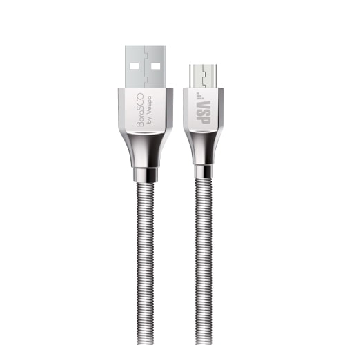 

Дата-кабель USB - micro USB, 3А, 1м, в металлической оплетке BoraSCO VSP, Серебро