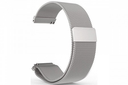 Миланский сетчатый браслет для Mi Amazfit Bip Metal Silver (Магнитный замок)