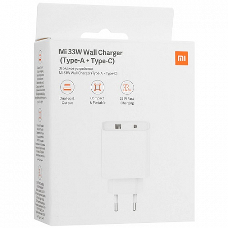 СЗУ Mi 33W Wall Charger (Type-A+Type-C) (AD332EU) (BHR4996GL) White