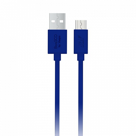 Дата кабель USB-micro USB 1м, синий, BoraSCO VSP