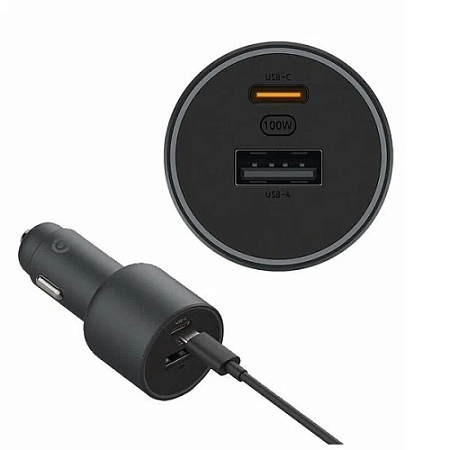 АЗУ Xiaomi Car Charger 1A1C 100W + кабель Type-C - Type-C (CC07ZM) Black (версия с кабелем в комплекте) 