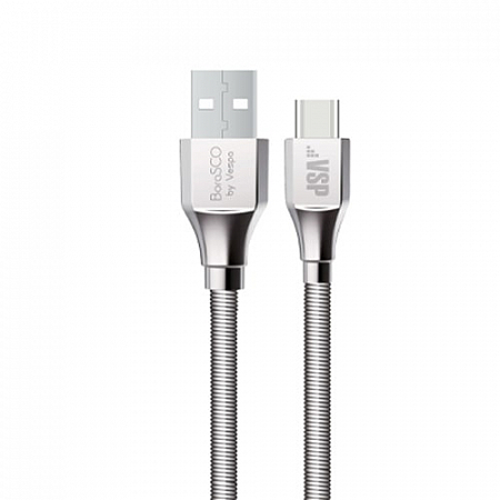 Дата-кабель USB - Type-C 3А QC , 1м, в металлической оплетке BoraSCO VSP